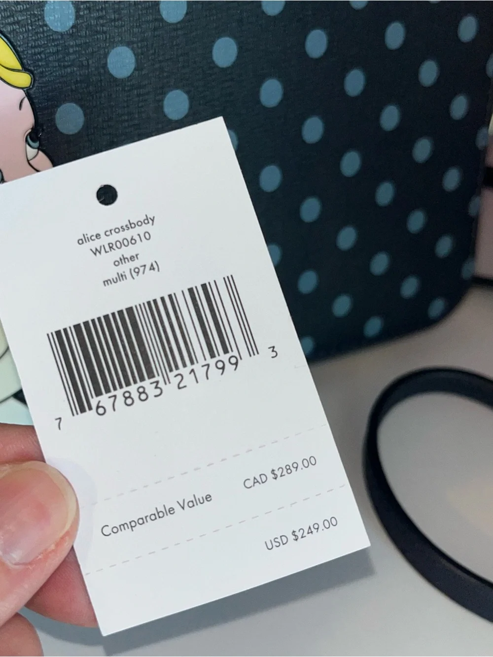 kate spade x Disney NWT! Alice in Wonderland Double Zip Crossbody